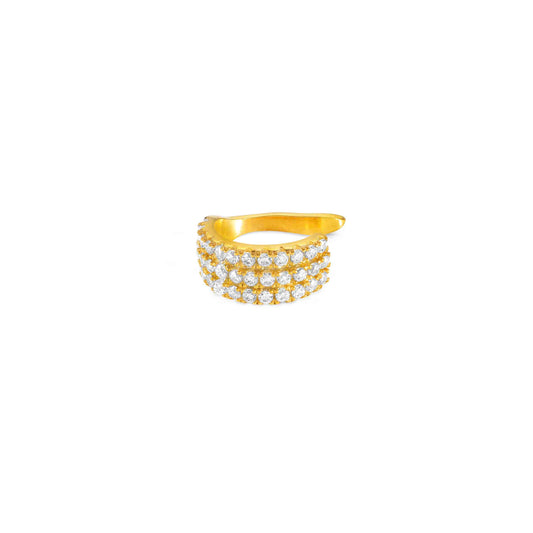 148208/012D SENTIMENTAL earring in silver YGP and cubic zirconia EARCUFF BIG (012_Yellow Gold)