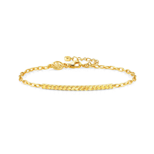 149703/022D LOVELIGHT Sterling Silver and 18ct Yellow Gold Plated Bracelet with YELLOW Cubic Zirconia Stones