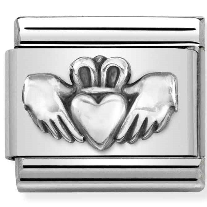 330101/53 Classic OXIDIZED   st.steel  sterling silver Claddagh