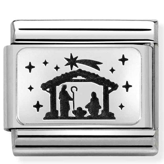 330111/38 Classic PLATE St. steel, 925 silver Nativity