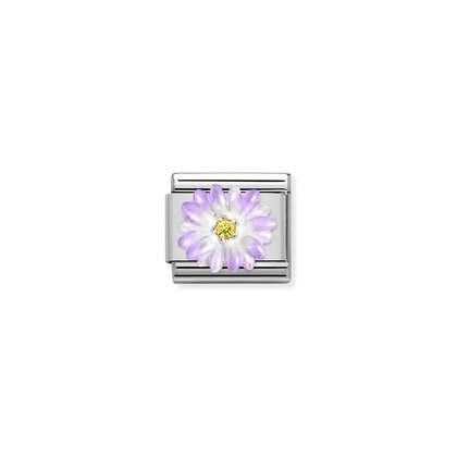 330321/03 Classic Silver Shine CZ and Enamel Flower (Violet)