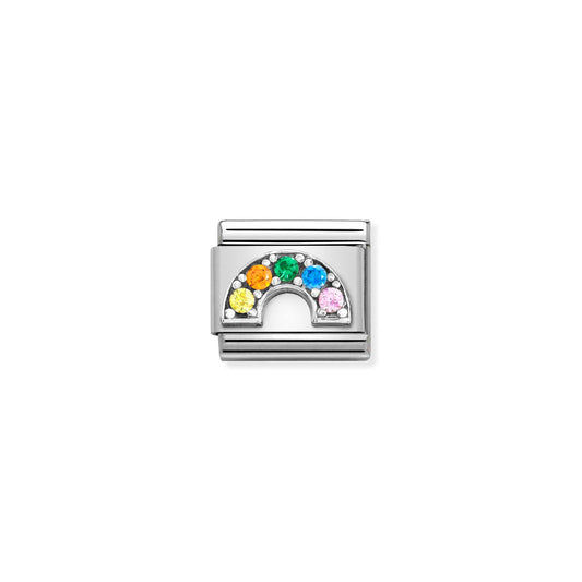 330323/01 Classic Shine Rainbow with multicoloured CZ Link