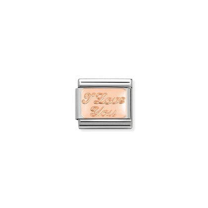 430101/30 Classic Rose Gold I Love You Plate Link