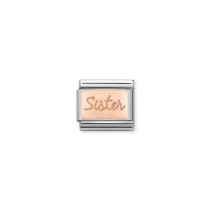 430101/38 Classic Rose Gold Sister Plate Link
