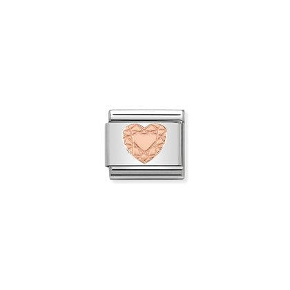 430104/19 Classic Rose Gold Diamond Cut Heart Link