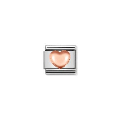 430104/22 Classic Rose Gold Raised Heart Link