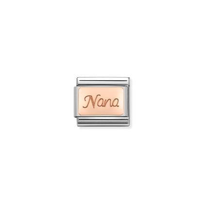 430108/01 Classic Rose Gold Nana Plate Link