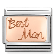430108/02 Classic 9ct Rose Gold Engraved Plate  Best Man