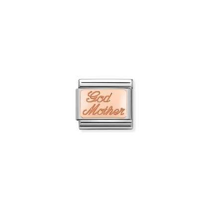 430108/17 Classic Rose Gold Godmother Plate Link