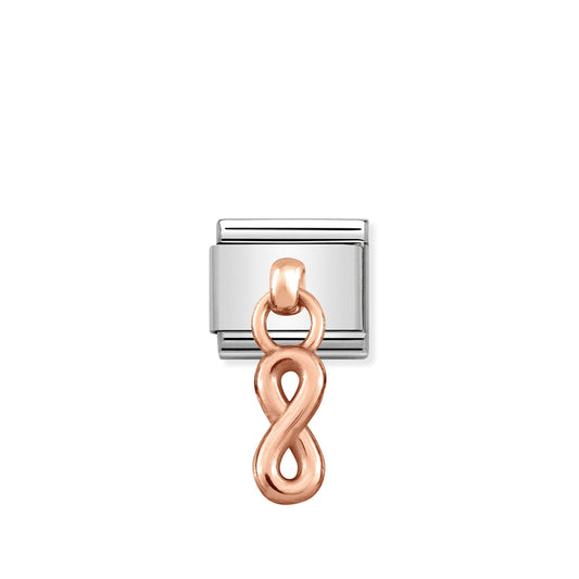 431800/10 Classic 9ct Rose Gold Infinity Drop Link