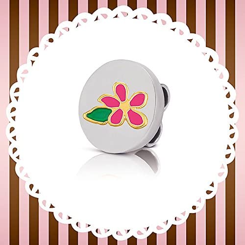 MYBONBONS 18K YG & Enamel Pink Jasmine Disc 065084/001