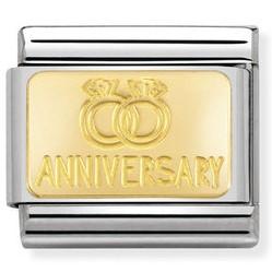 030121/32 Classic Engraved Sign Anniversary  Steel & Gold 18ct