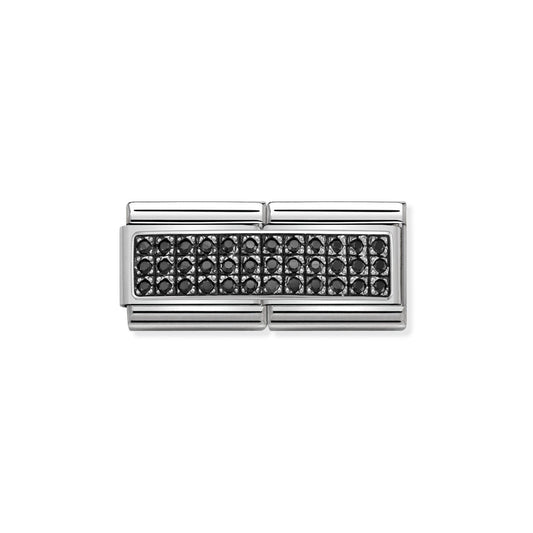 330733/10D Classic Silver & CZ Double Pave Black