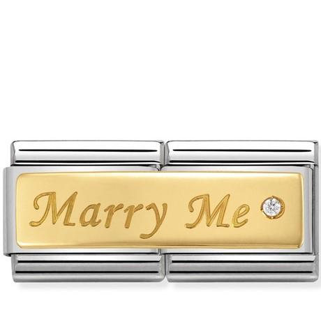 030730/01 Classic Double 18ct Gold Engraved Marry Me