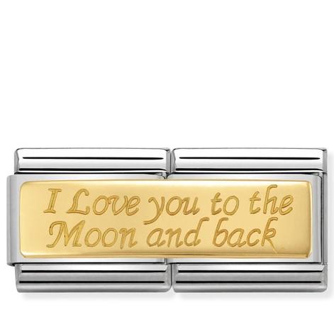 030710/10 Classic Double 18ct Gold I love you to the moon and Back