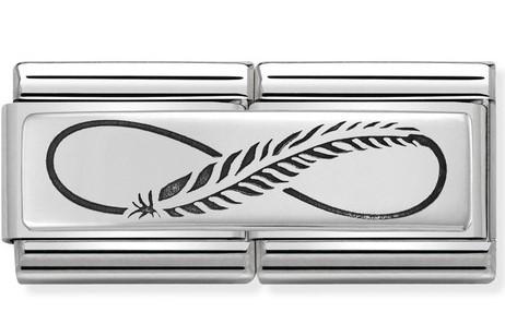 330710/12 CLASSIC DOUBLE SILVER INFINITY FEATHER