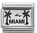 330102/48D Classic PLATES OXIDIZED steel & silver  Palms with MIAMI (America)