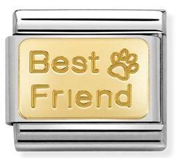 030121/50 Classic 18ct Gold Engraved Best Friend with Paw print
