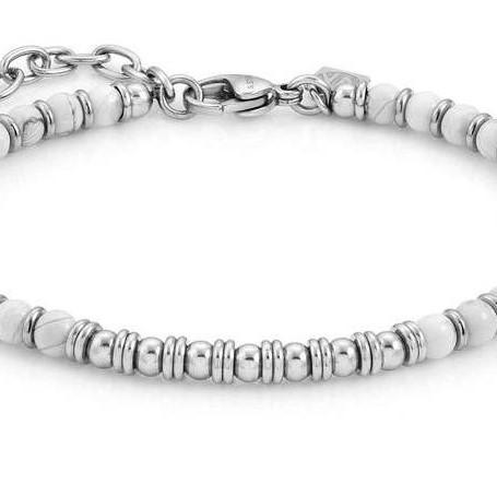 027902/042 INSTINCT bracelet,S/steel,stones White AGATE