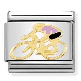 030259/12 Classic ,S/steel,enamel, 18k gold Cyclist Pink (Bike)