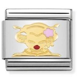 030285/47D Classic,S/steel, enamel,gold ,Geisha