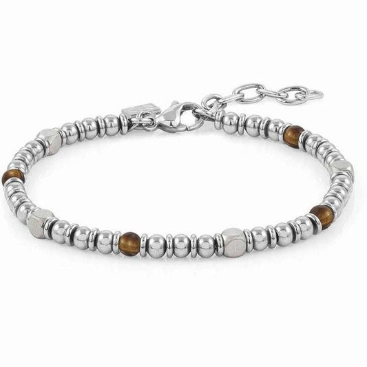 027905/041* INSTINCT bracelet.S/Steel,S/steel,stones TIGER EYE