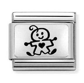 330109/50D Classic OXYDISED PLATES,S/steel,925 silver,Baby boy