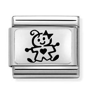 330109/51D Classic OXYDISED PLATES,S/steel, 925 silver,Baby girl