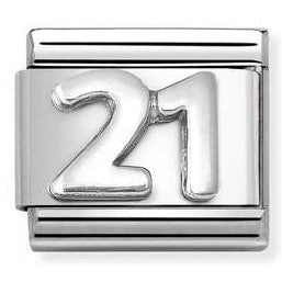 330101/57 Classic Oxidised Silver Number 21 Link