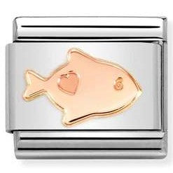430104/52 Classic 9ct Rose Gold Fish with Heart Detail
