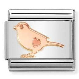 430104/54 Classic 9ct Rose Gold Bird with Heart Detail