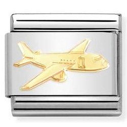 030162/75 Classic 18ct Yellow Gold Airplane with Etched Detail