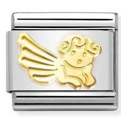 030149/46 Classic 18ct Yellow Gold Plate Etched Angel