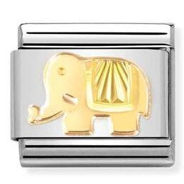 030149/50 Classic 18ct Yellow Gold Elephant with Etched Detail