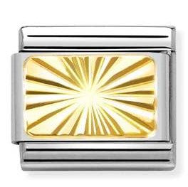 030121/56 Classic 18ct Yellow Gold Plate with Sunburst Etched Design