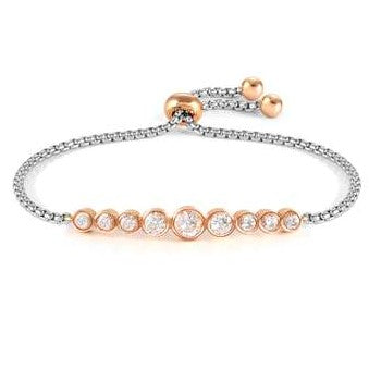 MILLELUCI COLOUR ed. Bracelet, steel , crystals (CIRCLE) White