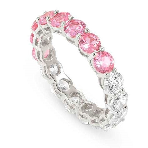 CHIC & CHARM JOYFUL ed. ring in 925 silver and cz (BICOLOR) PINK Fin. Silver Size 15