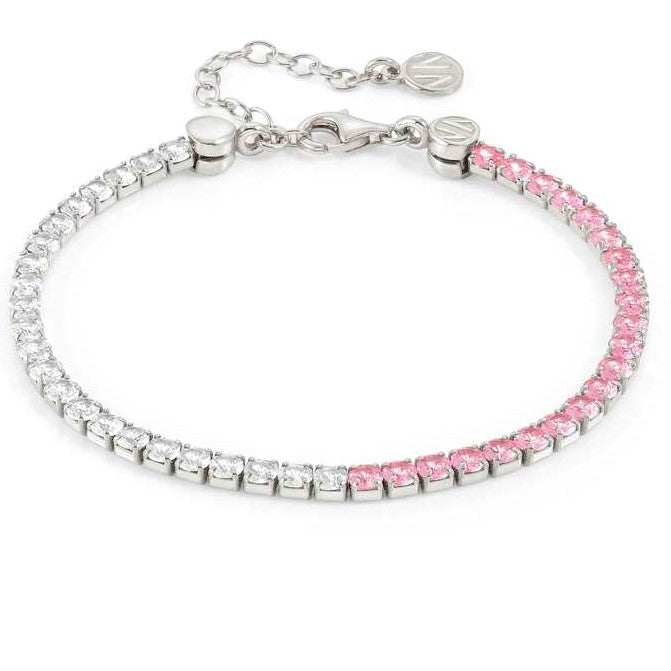 CHIC & CHARM JOYFUL ed. bracelet in 925 silver and cz (BICOLOR) PINK Fin. Silver