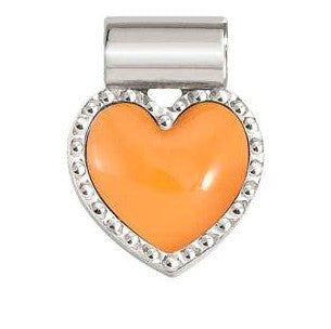 148823/010 SEIMIA ed. CANDY SYMBOLS in diamond-cut 925 silver and enamel Orange heart