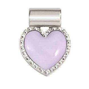 148823/011 SEIMIA ed. CANDY SYMBOLS in diamond-cut 925 silver and enamel Lilac heart