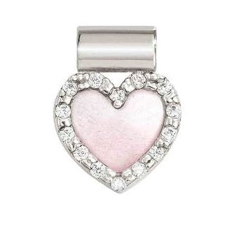 148826/012 SEIMIA ed. CANDY SYMBOLS in 925 silver, stone and cz PINK MOTHER OF PEARL heart
