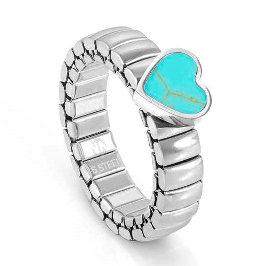 XTE XSMALL ring ed. LIFE, steel, stone Turquoise Heart