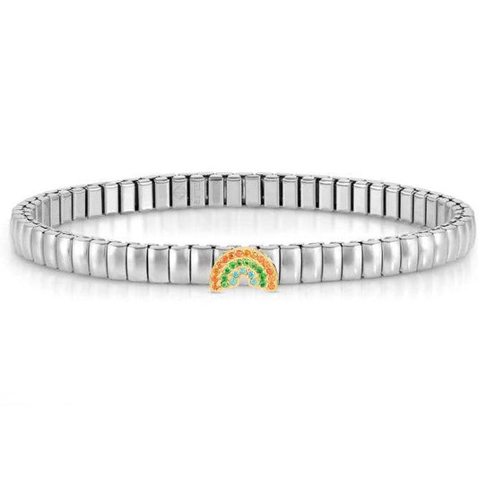 XTE XSMALL bracelet ed. LIFE in steel and cubic zirconia Yellow Gold Rainbow