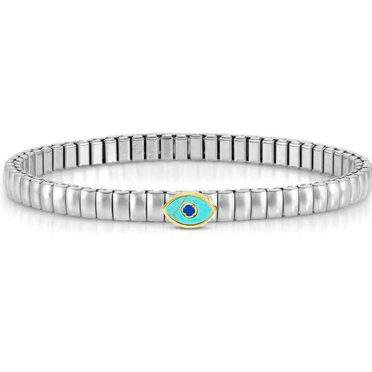 XTE XSMALL bracelet ed. LIFE in steel, stone and cubic zirconia Turquoise eye
