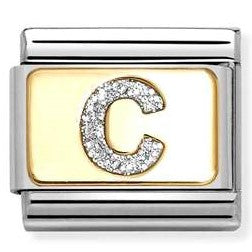 030291/03 Classic GLITTER LETTER steel, enamel, 18k gold C