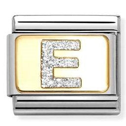 030291/05 Classic GLITTER LETTER steel, enamel, 18k gold E