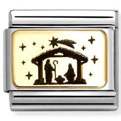 030166/34 NEW Classic 18ct Yellow Gold Nativity Link