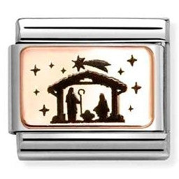 430111/19 NEW Classic 9ct Rose Gold Nativity Link