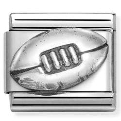 330101/72 NEW Classic Sterling Silver Rugby Ball Link