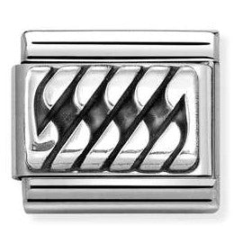 330102/59 NEW Classic Sterling Silver Plaited Detail Link